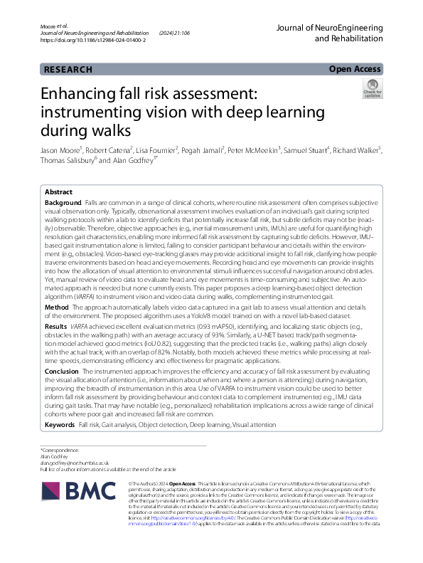 (PDF) Enhancing fall risk assessment: instrumenting vision with deep ...