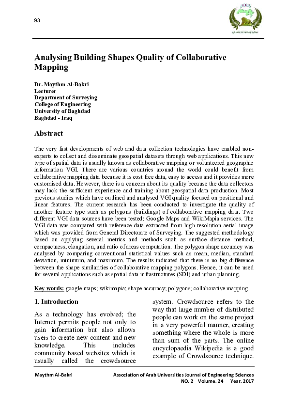 (PDF) Analysing Building Shapes Quality of Collaborative Mapping ...