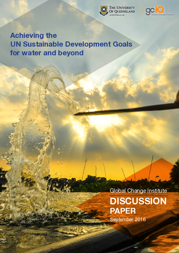 (PDF) Achieving the UN Sustainable Development Goals for water and beyond