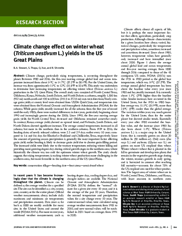 (PDF) Climate change effect on winter wheat ( Triticum aestivum L ...