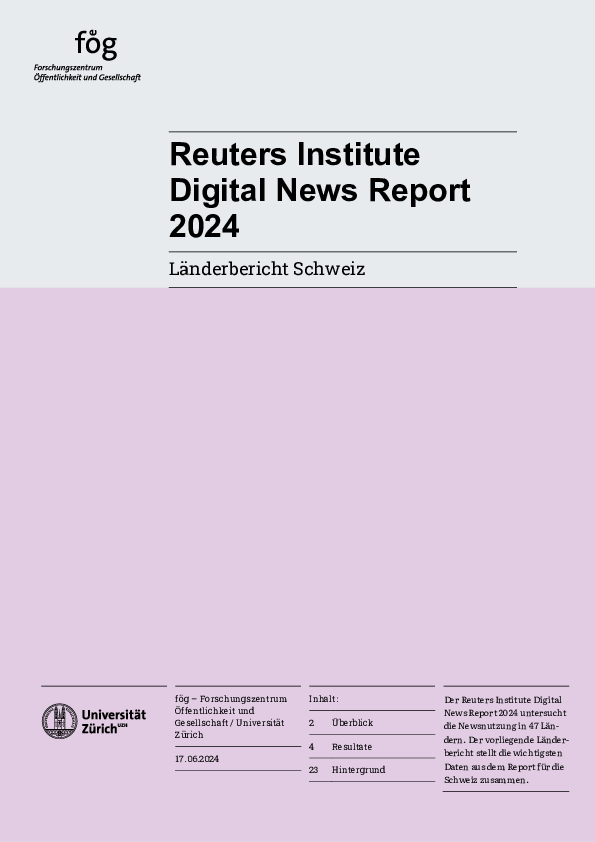 (PDF) Reuters Institute Digital News Report 2024 – Länderbericht Schweiz
