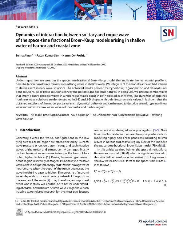 (PDF) Dynamics of interaction between solitary and rogue wave of the ...