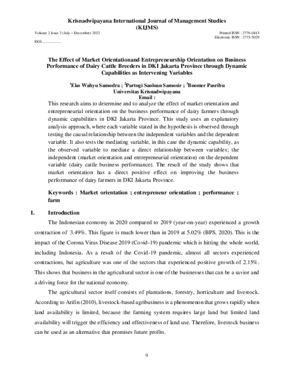 (PDF) The Effect of Market Orientation and Entrepreneurship Orientation ...