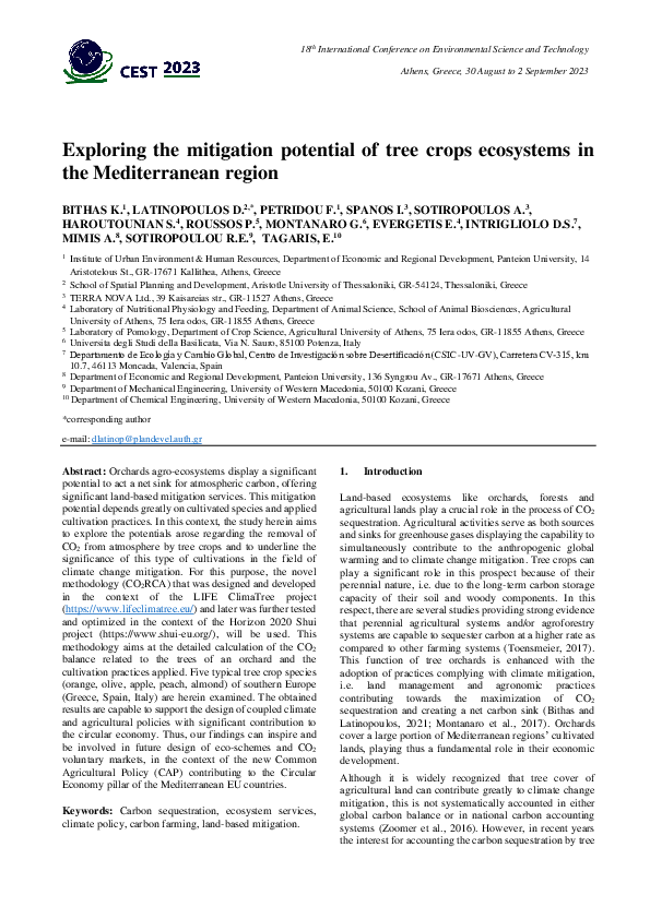 (PDF) Exploring the mitigation potential of tree crops ecosystems in ...