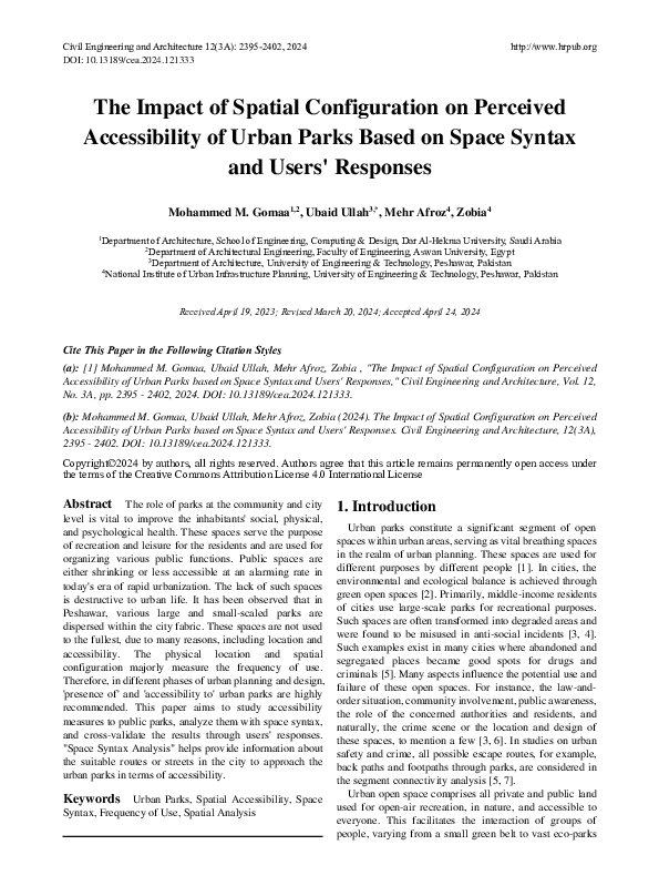 (PDF) The Impact of Spatial Configuration on Perceived Accessibility of ...