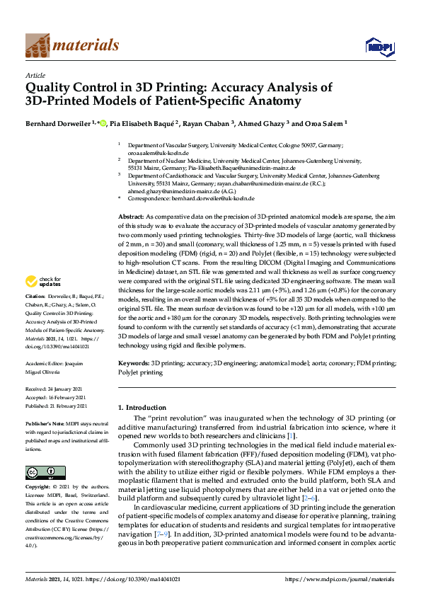 (PDF) Quality Control in 3D Printing: Accuracy Analysis of 3D-Printed ...