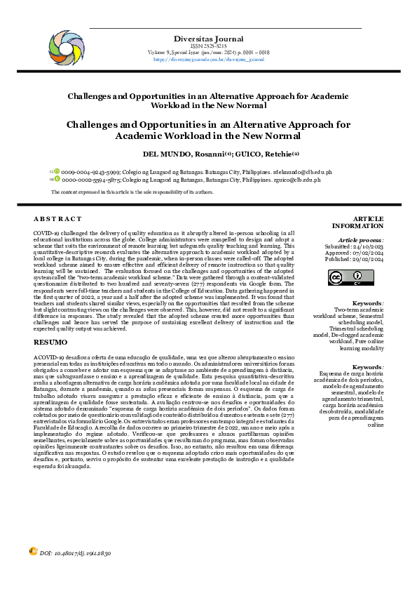 (PDF) Challenges and Opportunities in an Alternative Approach for ...