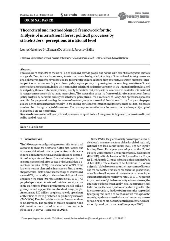 (PDF) Theoretical and methodological framework for the analysis of ...