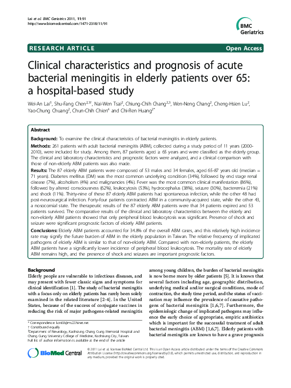 (PDF) Clinical characteristics and prognosis of acute bacterial ...