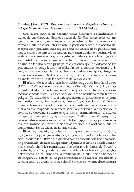 (PDF) Ornelas, J. (ed.). (2021). Rústicos versus urbanos: disputas en ...