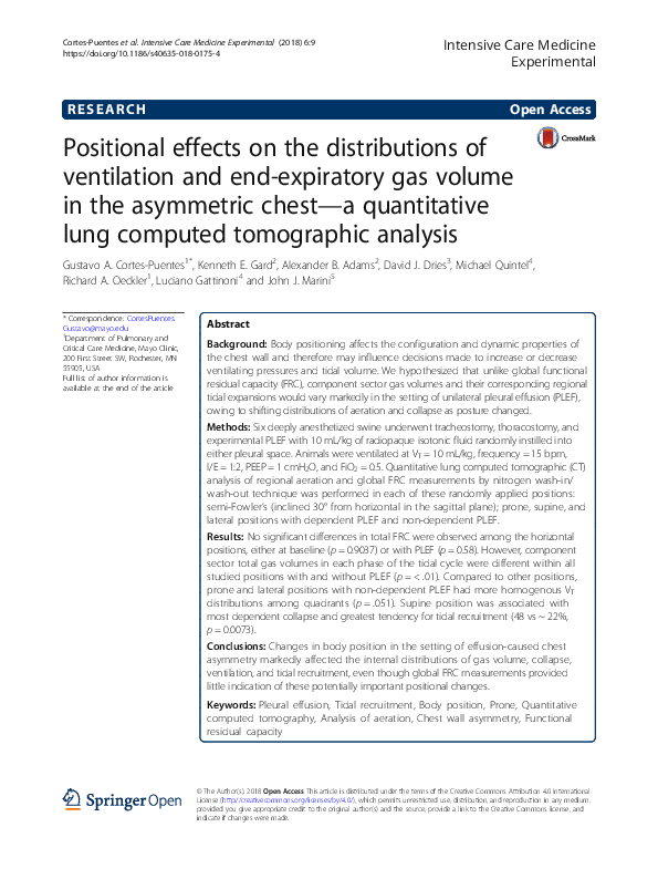 (PDF) Positional effects on the distributions of ventilation and end ...