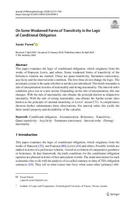 (PDF) On Some Weakened Forms of Transitivity in the Logic of ...