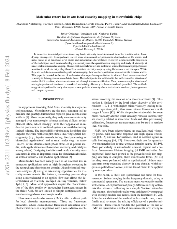 (PDF) Molecular Rotors for In Situ Local Viscosity Mapping in ...