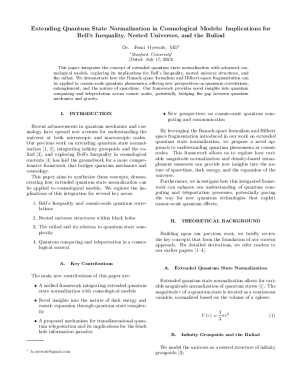 (PDF) Extending Quantum State Normalization in Cosmological Models ...