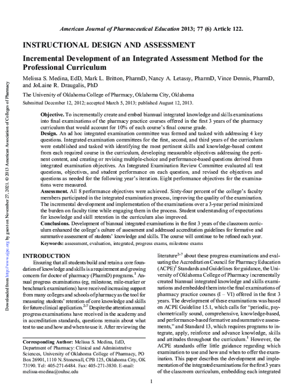 (PDF) Incremental Development of an Integrated Assessment Method for ...