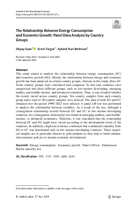 (PDF) The Relationship Between Energy Consumption and Economic Growth ...
