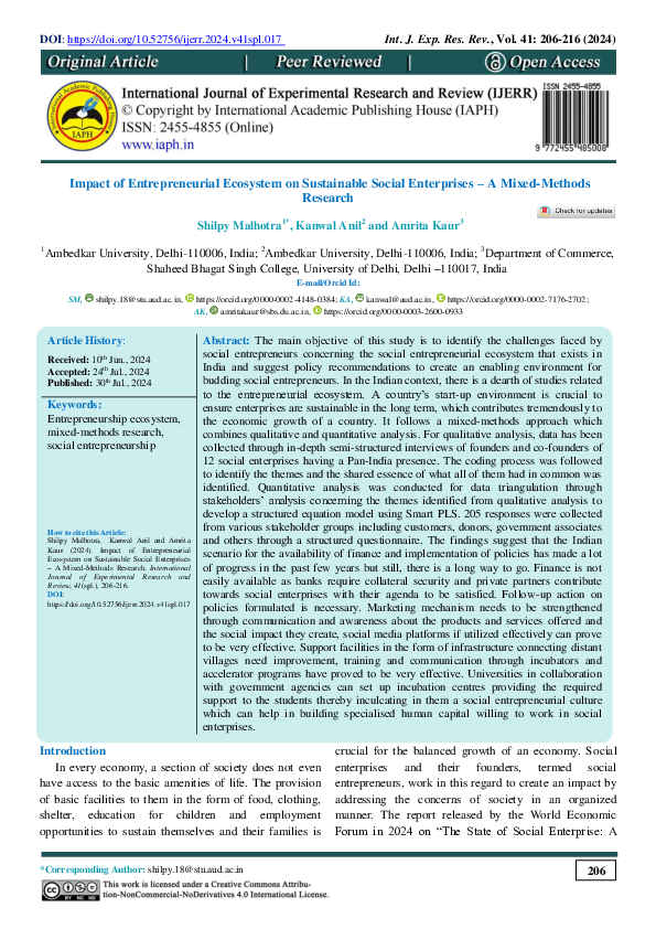 (PDF) Impact of Entrepreneurial Ecosystem on Sustainable Social ...