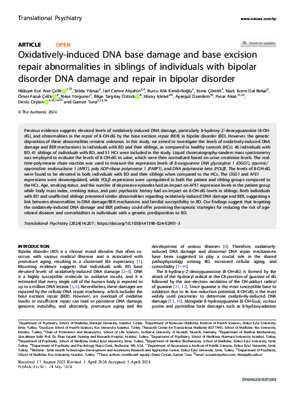 (PDF) Oxidatively-induced DNA base damage and base excision repair ...