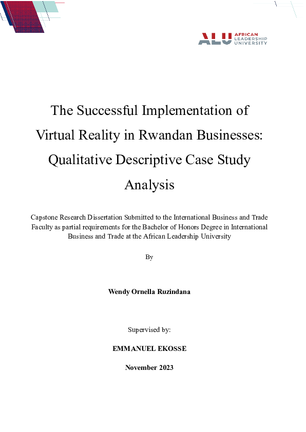 (PDF) The Successful Implementation of Virtual Reality in Rwandan ...