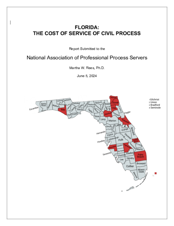 (PDF) FLORIDA: COST OF SERVICE OF CIVIL PROCESS