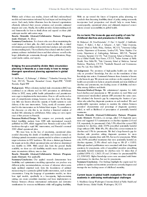 (PDF) Do no harm: The know-do gap and quality of care for childhood ...
