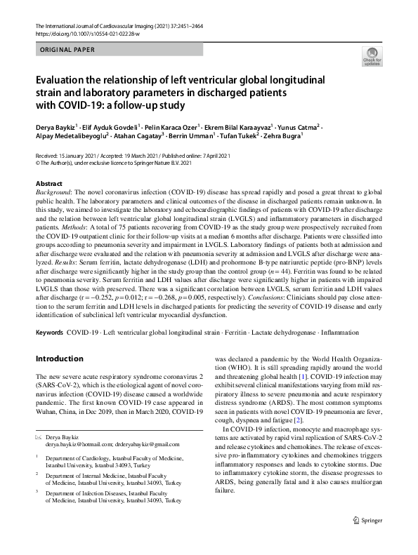 (PDF) Evaluation the relationship of left ventricular global ...
