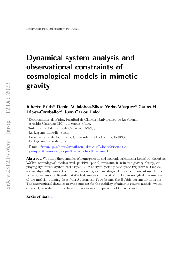 (PDF) Dynamical system analysis and observational constraints of ...
