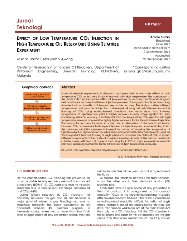 (PDF) Effect of Low Temperature CO2 Injection in High Temperature Oil ...