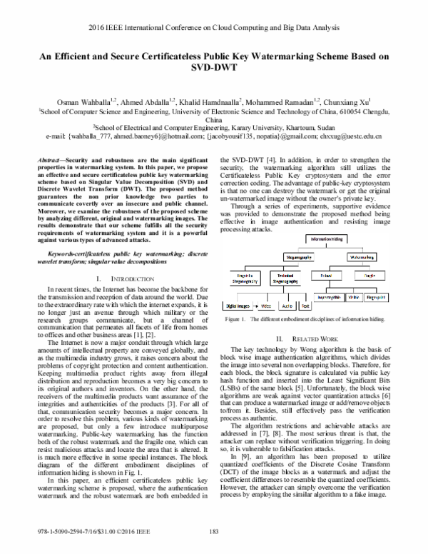 (PDF) An Efficient and Secure Certificateless Public Key Watermarking ...