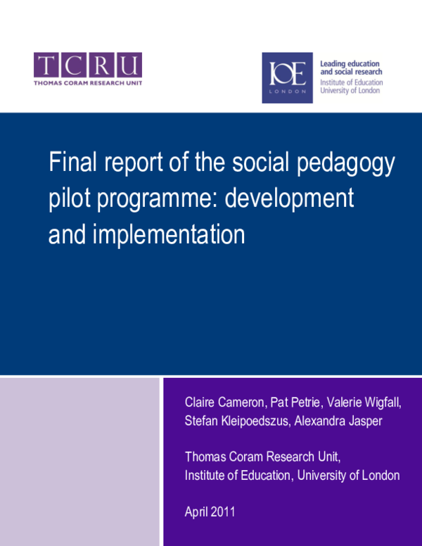(PDF) Final Report of the Social Pedagogy Pilot Programme: development ...