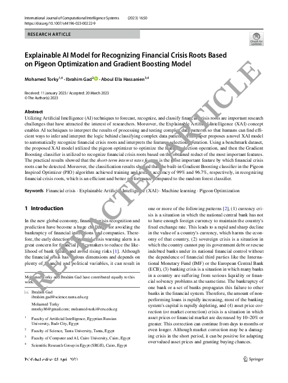 (PDF) Explainable AI Model for Recognizing Financial Crisis Roots Based ...