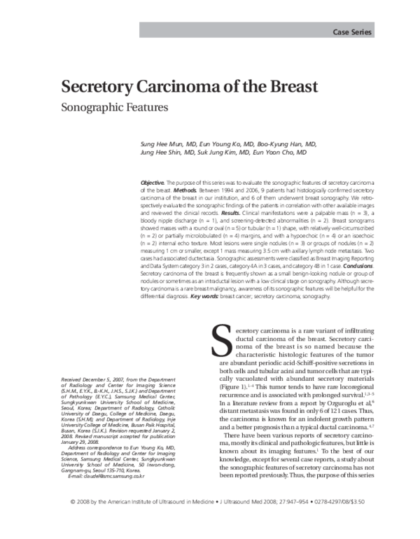 (PDF) Secretory Carcinoma of the Breast