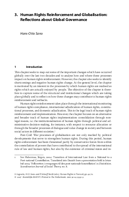 (PDF) 3. Human Rights Reinforcement and Globalisation: Reflections ...