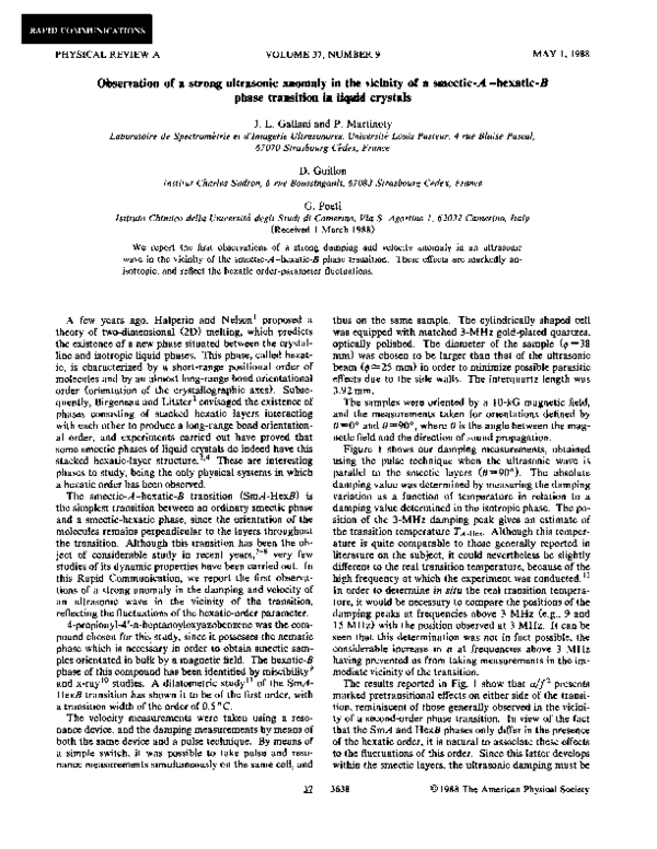 (PDF) Observation of a strong ultrasonic anomaly in the vicinity of a ...