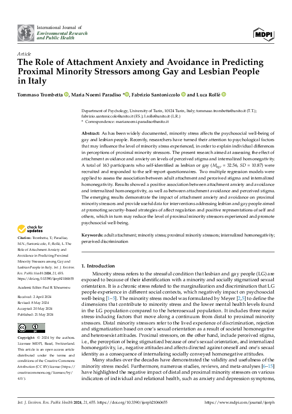(PDF) The Role of Attachment Anxiety and Avoidance in Predicting ...