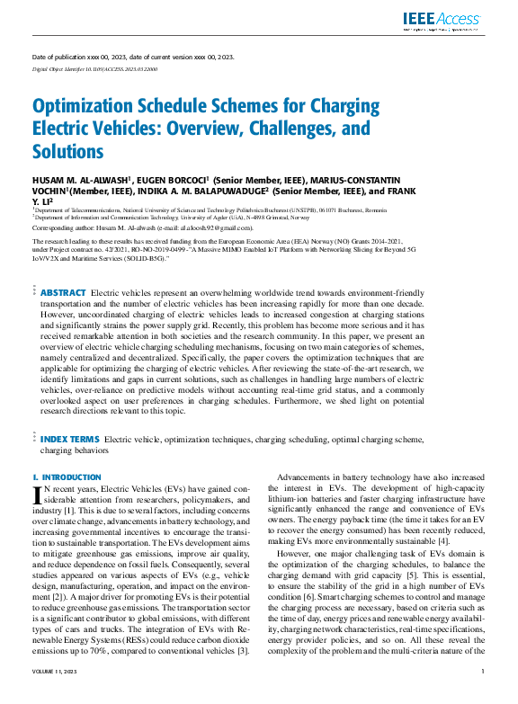 (PDF) Optimization Schedule Schemes for Charging Electric Vehicles ...