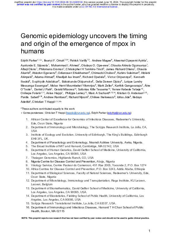 (PDF) Genomic epidemiology uncovers the timing and origin of the ...