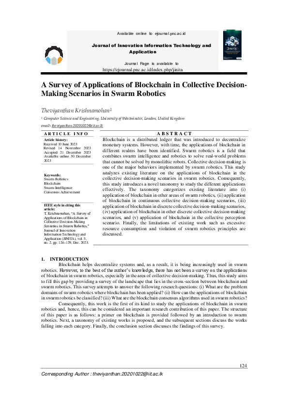 (PDF) A Survey of Applications of Blockchain in Collective Decision ...