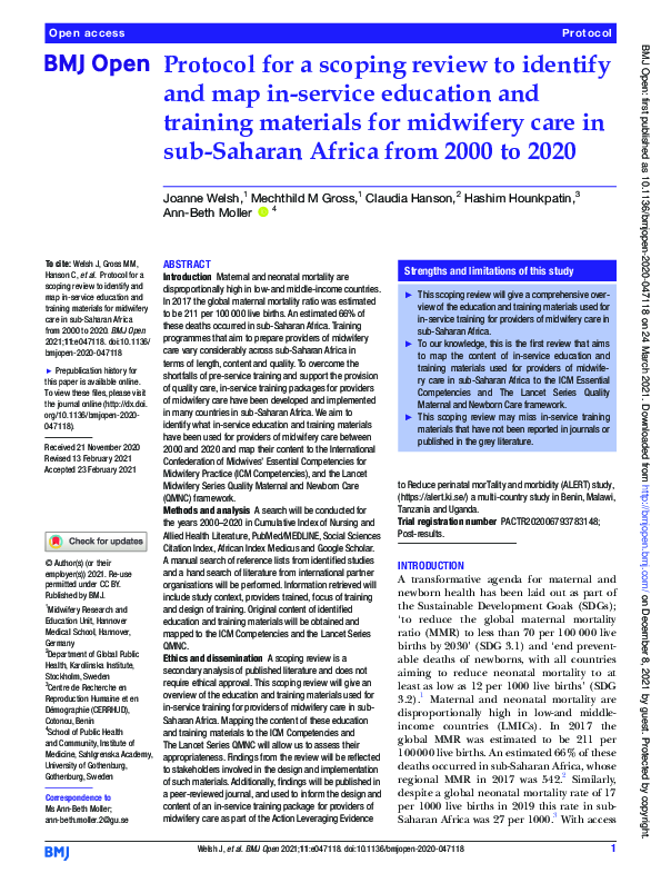 (PDF) Protocol for a scoping review to identify and map in-service ...