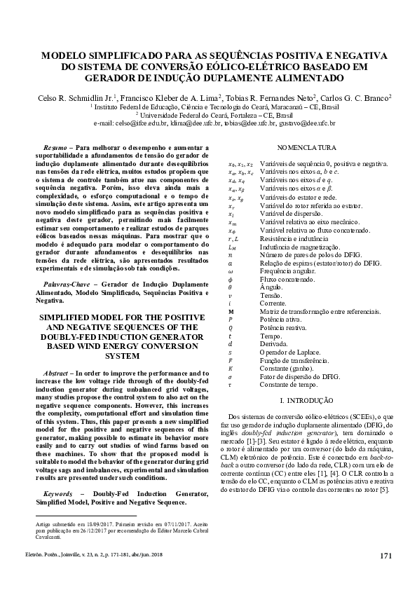 (PDF) Simplified Model For The Positive And Negative Sequences Of The ...