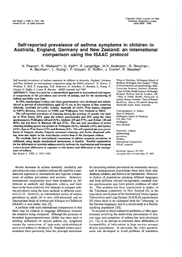 (PDF) Self-reported prevalence of asthma symptoms in children in ...
