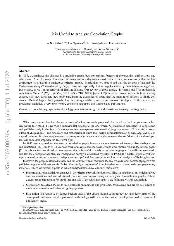 (PDF) It is useful to analyze correlation graphs