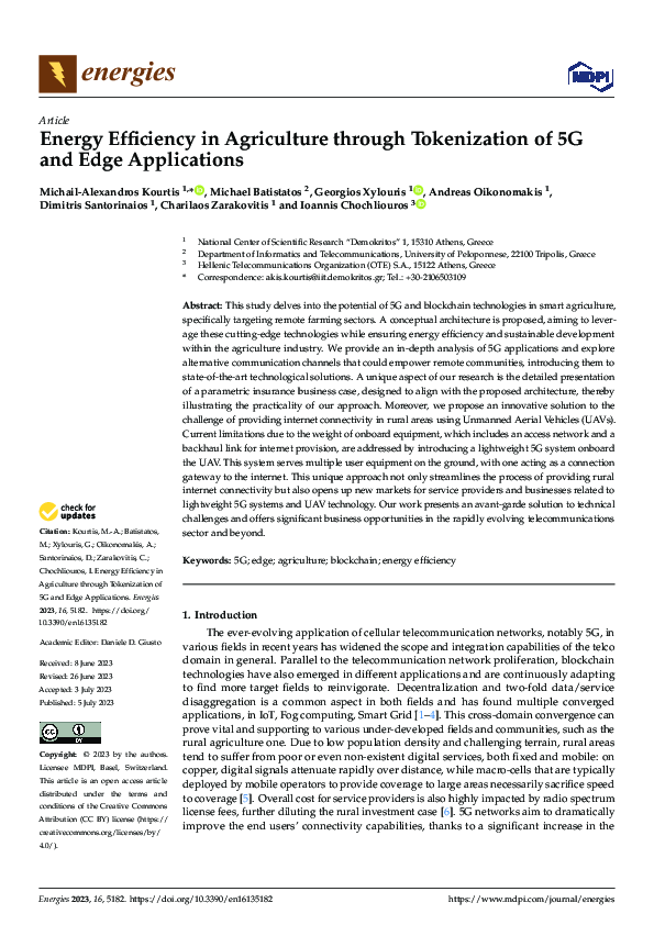 (PDF) Energy Efficiency in Agriculture through Tokenization of 5G and ...
