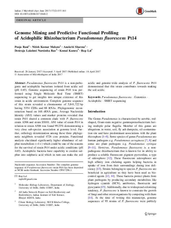 (PDF) Genome Mining and Predictive Functional Profiling of Acidophilic ...