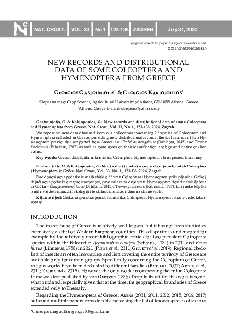 (PDF) NEW RECORDS AND DISTRIBUTIONAL DATA OF SOME COLEOPTERA AND ...
