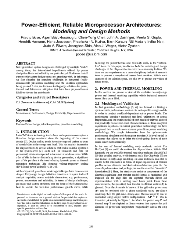 (PDF) Power-Efficient, Reliable Microprocessor Architectures: Modeling ...