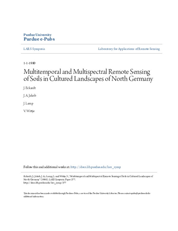 (PDF) Multitemporal and Multispectral Remote Sensing of Soils in ...