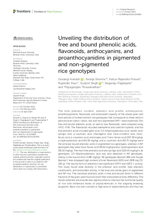 (PDF) Unveiling the distribution of free and bound phenolic acids ...