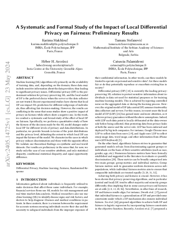 (PDF) A Systematic and Formal Study of the Impact of Local Differential ...