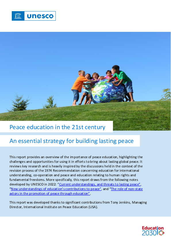 (PDF) Peace education in the 21st century: an essential strategy for ...